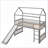 Twin Size Pinewood Loft Bed with Slide Gray - Sturdy Frame No Box Spring Needed