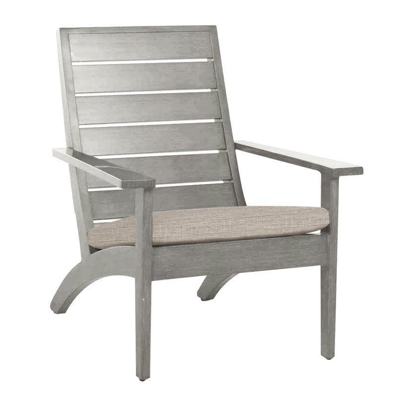 Kennebunkport Aluminum Adirondack Chair - Oyster, Oyster, Dove Sunbrella® Linen, No Welt
