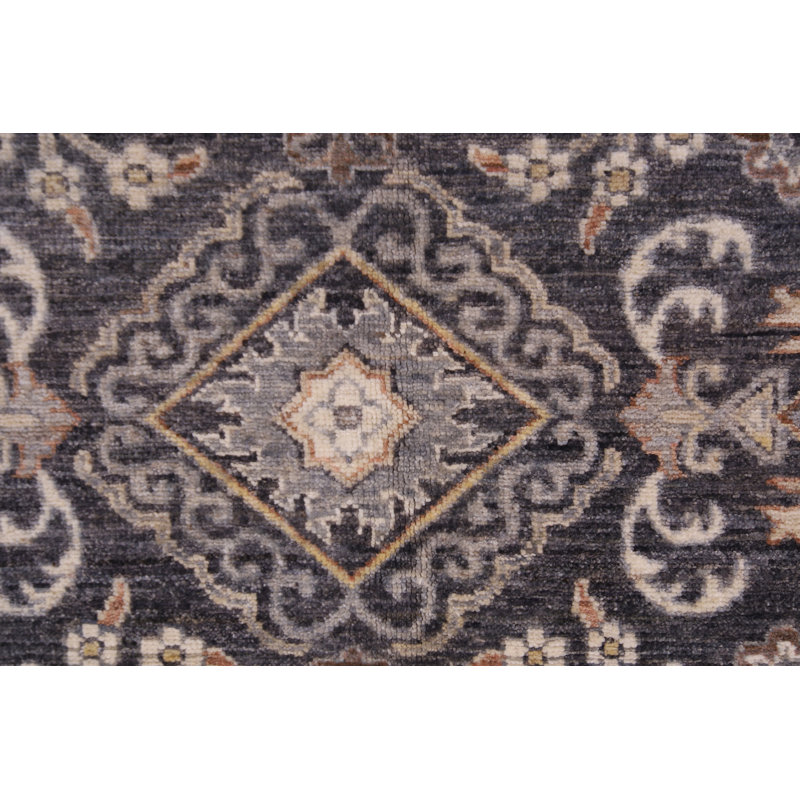 Hand-Knotted High-Quality Dark Gray Area Rug