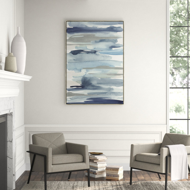 Layered Water II Print by Janice Sadler, 59.5" H x 41.5" W x 1.5" D, Glass Coat