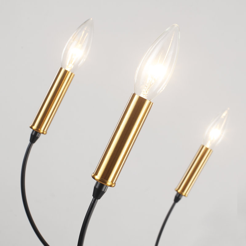 Clerise Dimmable Chandelier, Black/Gold, 5