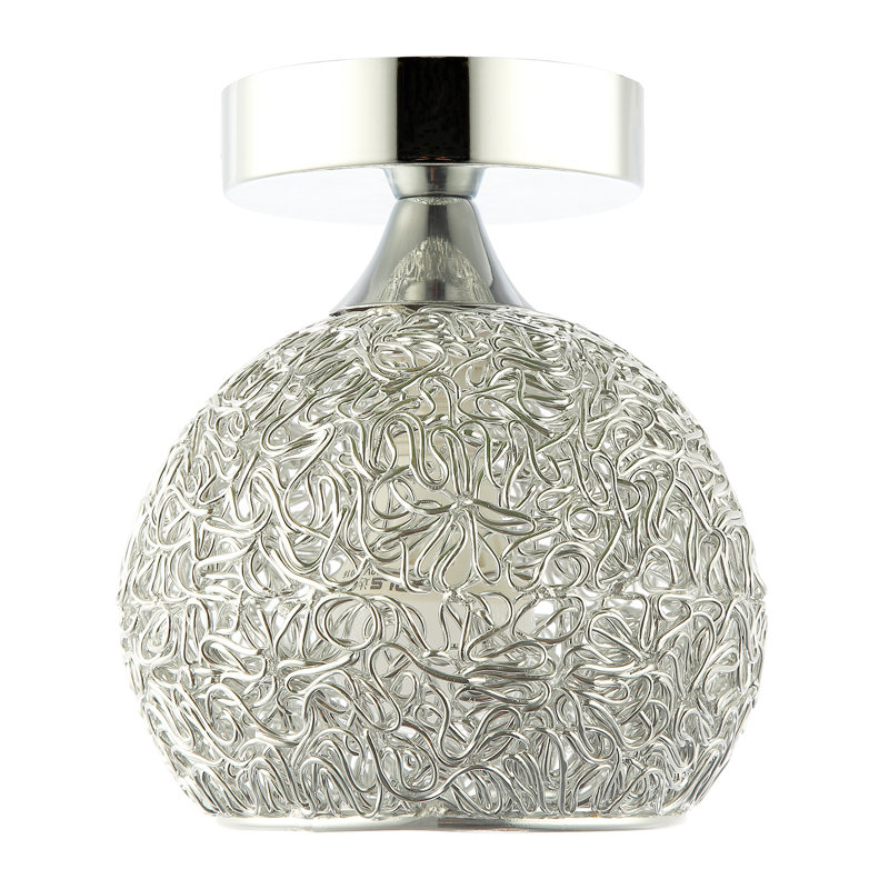 Modern Satin Ceiling Light Fitting With Twisting Metal Shade By, Chrome