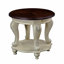 Table de bout ronde, canapé en bois massif deux tons, table d'appoint avec tablette et table de coin de 22 po-210723776