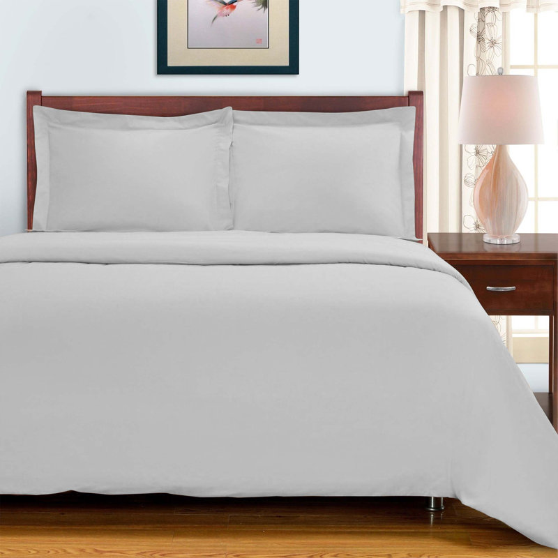 Classic 700 Thread Count Certified Certified Egyptian Cotton Sateen Duvet Cover Set, Chrome
