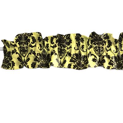 Cantonnière à motif floral en popeline et damas