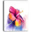 «Red Yellow Hibiscus Flower in Blue Large Flower», reproduction d'art sur toile tendue-11377587-4246072