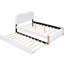 Lit plateforme tapissier avec lit gigogne simple, base en bois blanc pour une nuit paisible, détente de la tête de lit, aucun sommier requis-304802783