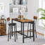 Vasagle, ensemble de 2 tabourets de petit déjeuner rembourrés en polyuréthane, tabourets de bar avec dossier et repose-pieds, assemblage simple, brun rustique et Ulbc069b81-112015887-115281364