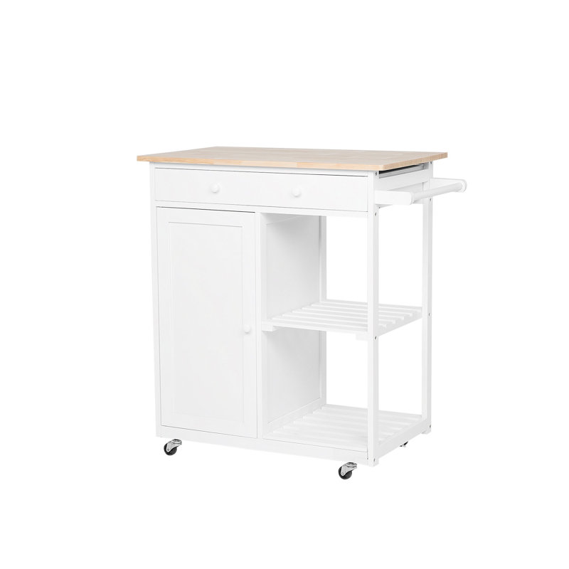 Uma Wood Kitchen Cart, White