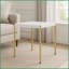 Modern Glam White & amp; Table basse dorée pour le salon - Design polyvalent avec pieds en métal robustes et amp; Plateau en bois épais