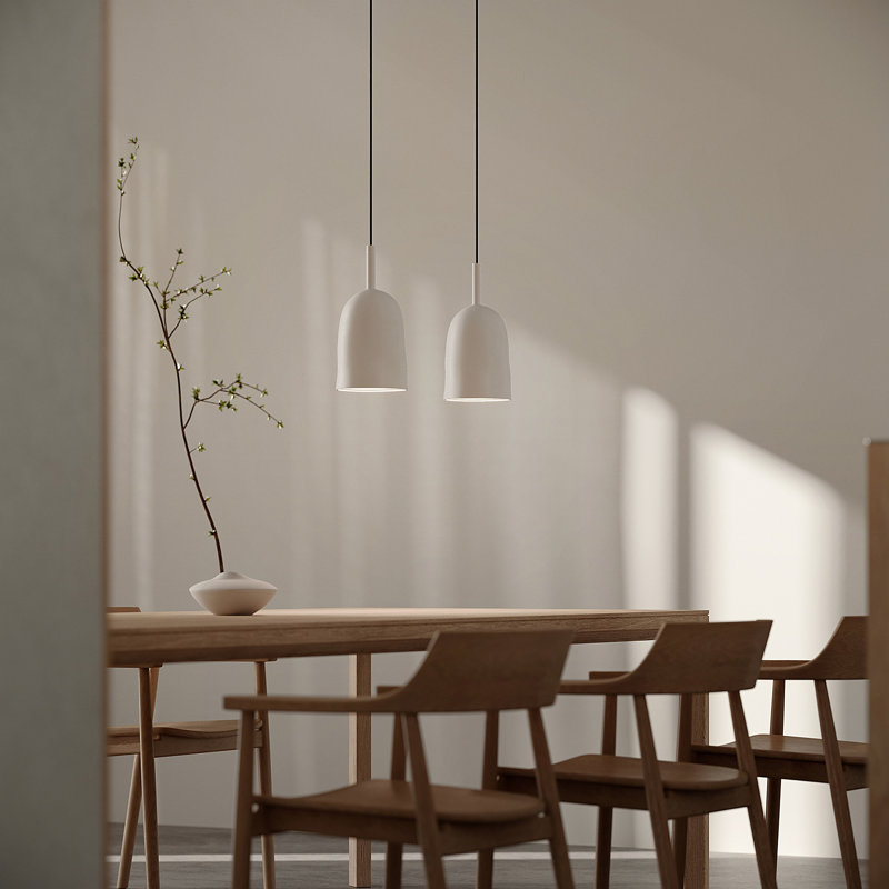 Vessel Pendant Light, Stone, 21" H x 14.5" W x 9" D, Black