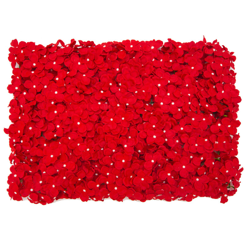 Tapis de fleur artificiel hortensia, Rouge