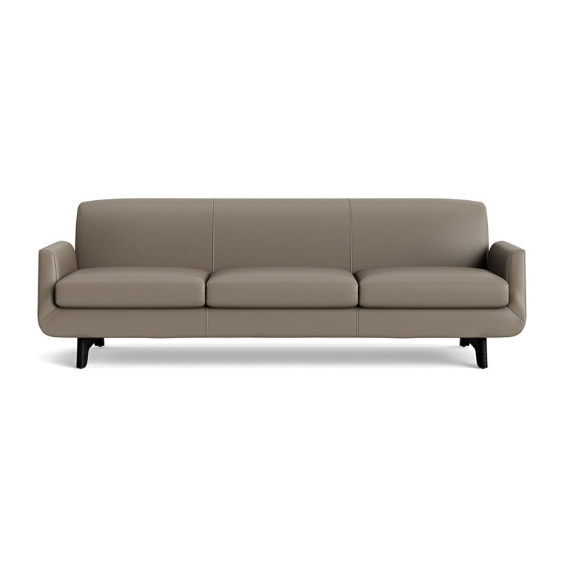 Canapé en cuir Supernova 95, H 31 po x l 95 po x P 36 po, Black, Cuir performance Greenwich - étain