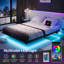 Lit flottant avec lumières DEL et chargement USB, aucun sommier nécessaire-1399111460