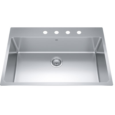 Brookmore 32.88 " L Drop-In Single Bowl Stainless Steel Kitchen Sink