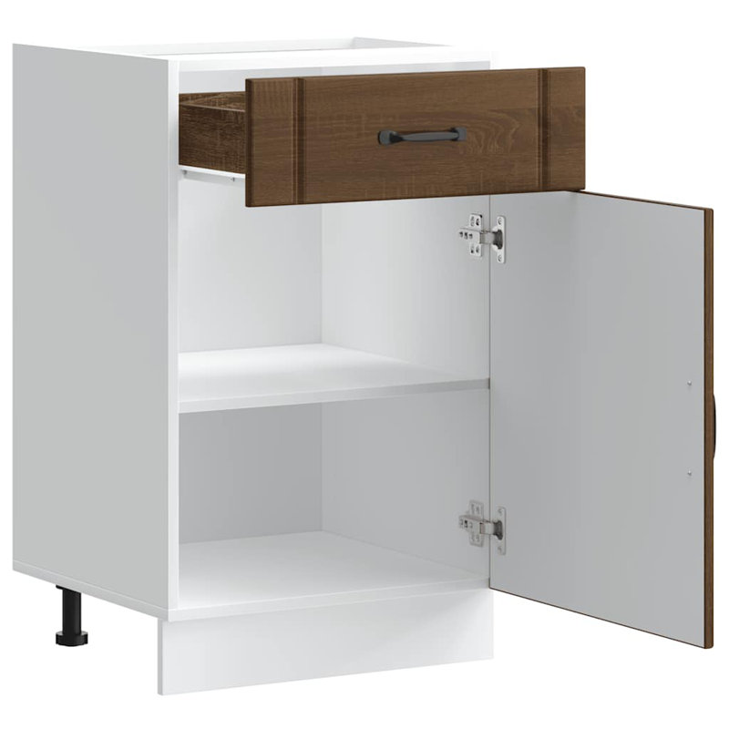Kitchen Base Cabinet Lucca Engineered Wood, Brown Oak