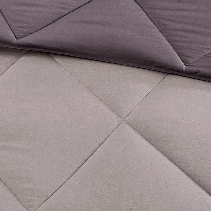 Édredon très grand en duvet synthétique de 3 m - gris, 2 taies décoratives, gris lavable à la machine, literie douillette