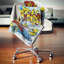 Lettrage et fleurs printanières jaunes - coussin à imprimé floral-29598252-29598256