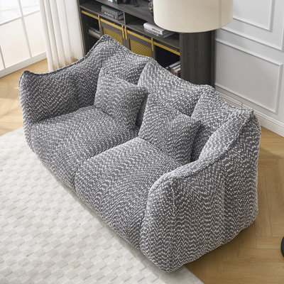 Chenille Bean Bag 2-Seat Sofa