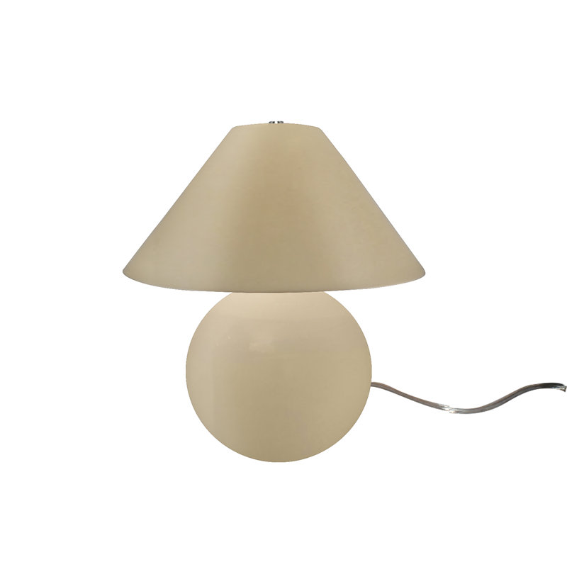 Lampe de table en céramique Caroldine, H 12 po x l 11 po x P 11 po, Vanille lustrée