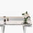 Rectangular Mirror Coffee Table with Fluted Tempered Glass