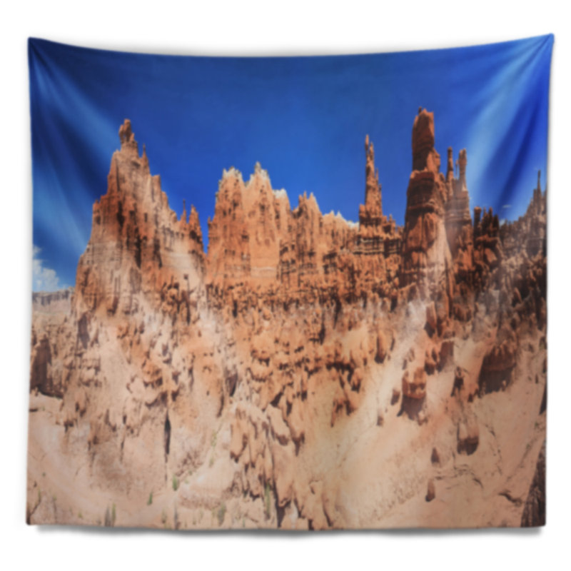 Hoodoo de pinnacle en polyester goblin valley tapisserie avec accessoires suspendus inclus, H 32 po x l 39 po