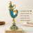 Unique & Stylish 34 Inch Bronze & Porcelain Pegasus Cornucopia with Blue Design for Home & Office