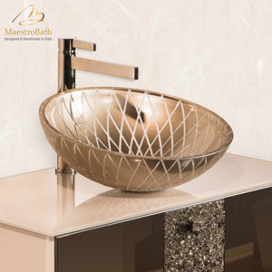Dahila Contempoary Crystal Glass Bathroom Sink