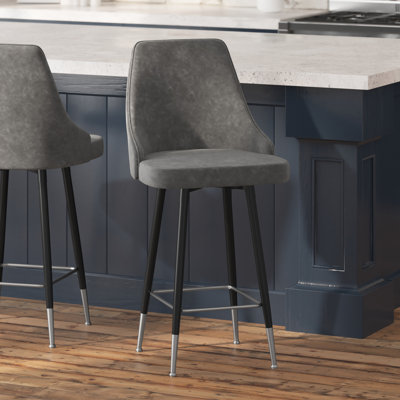 Stelik Upholstered Counter Stool with Metal Frame