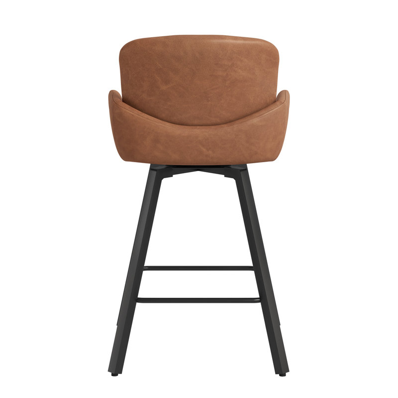Nicola Regal Premier Swivel Bar Stools, 4, New Brown/Faux Leather