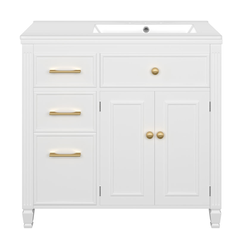 Meuble-lavabo 36 po avec lavabo, Blanc