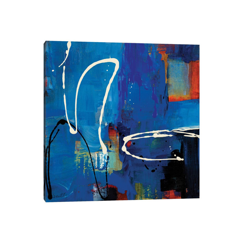 Blue Retro by Lanie Loreth - Painting on Canvas, 66.04cm H x 66.04cm W x 3.81cm D, Wrapped Canvas