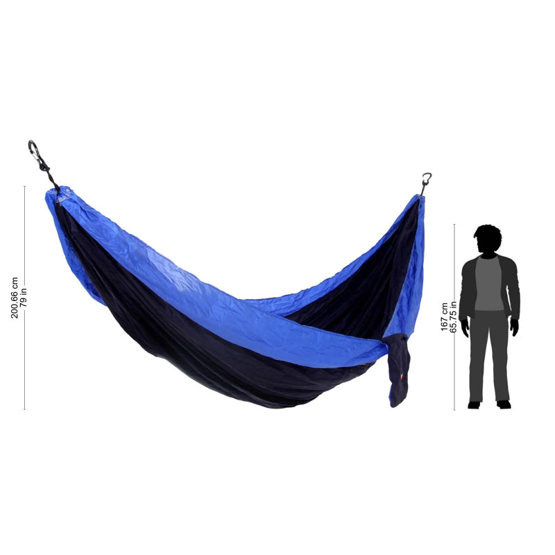 Hamac de camping Woodson, Bleu foncé/bleu pâle, Simple