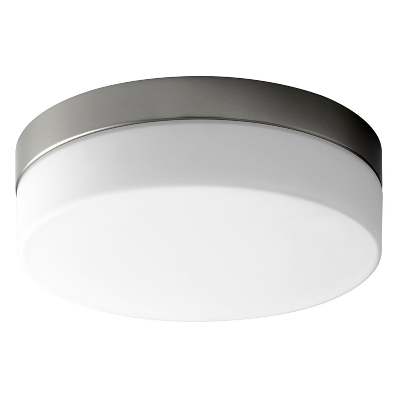 Amaranthe Glass Flush Mount, Satin Nickel, 3.5" H x 11.25" W x 11.25" D