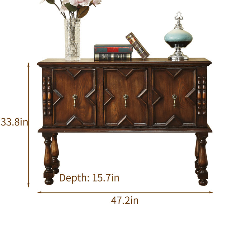 Retro Handcrafted Solid Wood Sideboard