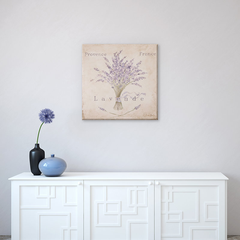 « Lavende Panel », reproduction d'art sur toile tendue, H 18 po x l 18 po x P 1,5 po, Pas de tapis, Toile tendue