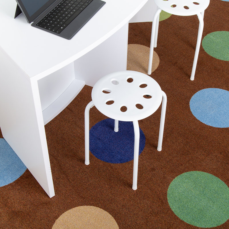 Office and Classroom Stacking Stool, White
