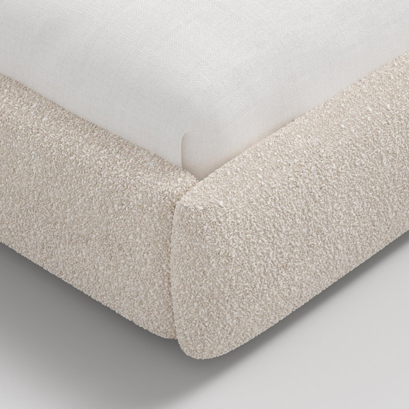 Daphne Platform Bed, Queen, Plush Boucle Ivory