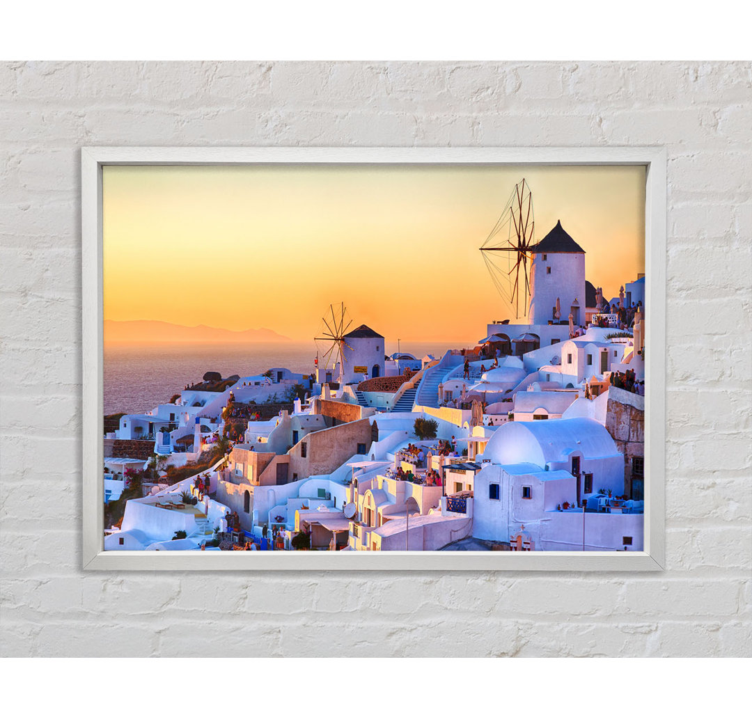 Sonnenuntergang in Santorini - Einzelner Bilderrahmen Kunstdrucke auf Leinwand