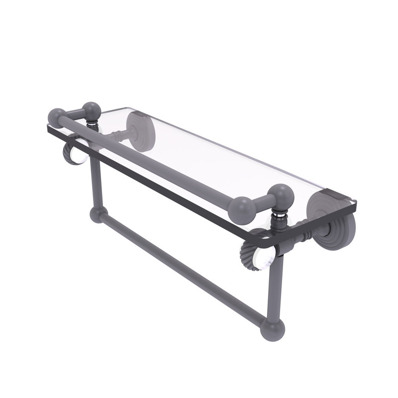 Étagère murale en verre Jarrell Gallery, H 5,5 po x l 16 po x P 6,8 po, Gris mat