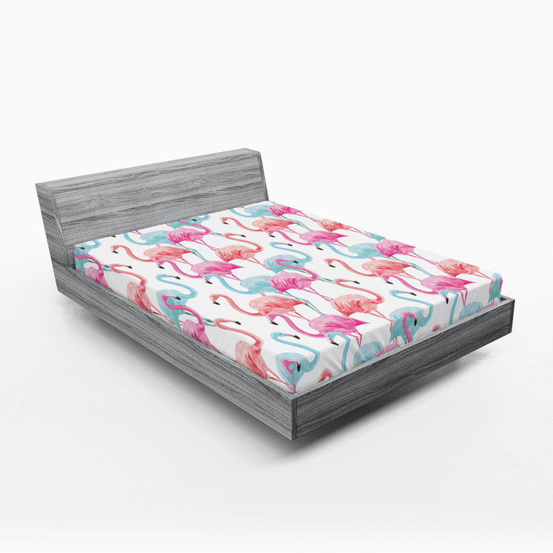 Ensemble de 2 drap-housse à motif aquarelle Ambesonne, Drap-housse de taille double
