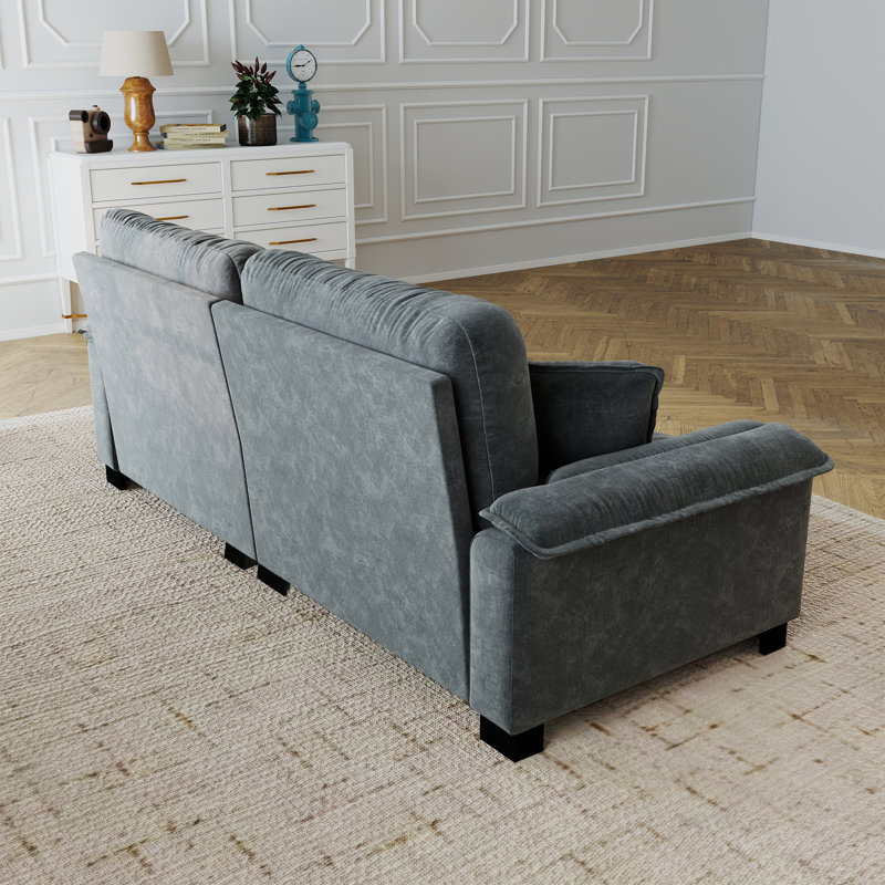 Canapé moderne plissé en chenille 3 places, Gris
