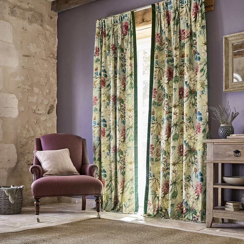 Dahlia & Rosehip Velvet Fabric, Mulberry/Gray
