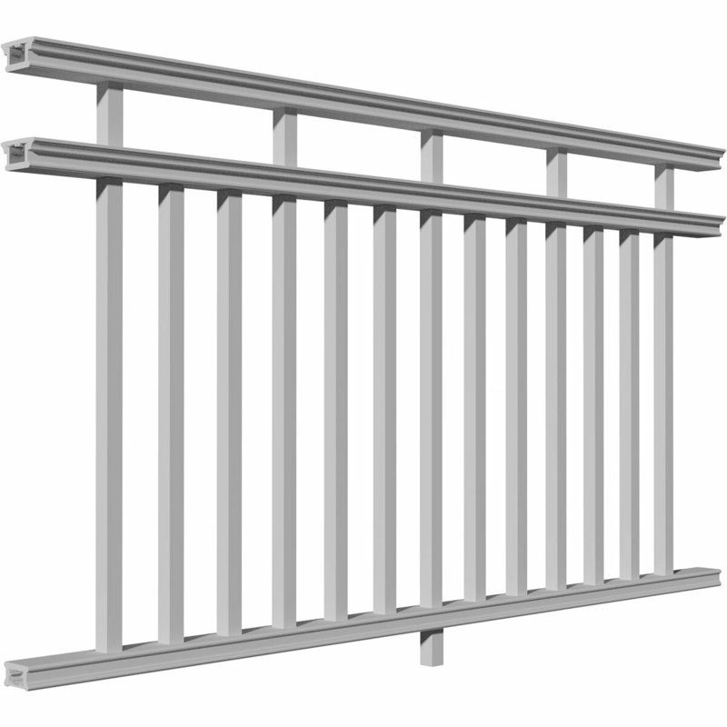 Providence Three Line Level Rail Kit White Porch And Stair Railings, 3.5 ft. x 8 ft.