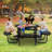 Ridenour Metal Picnic Table Dining Table with Umbrella Hole - Coated Steel Heavy Duty Commercial Grade Table-318604445
