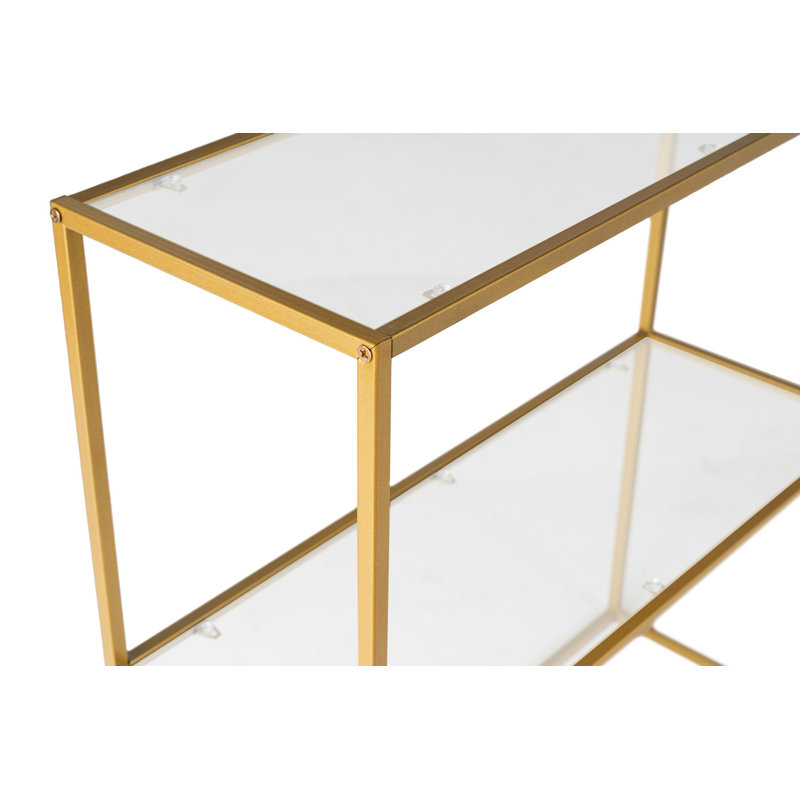 80cm Glass Top Console Table, Gold