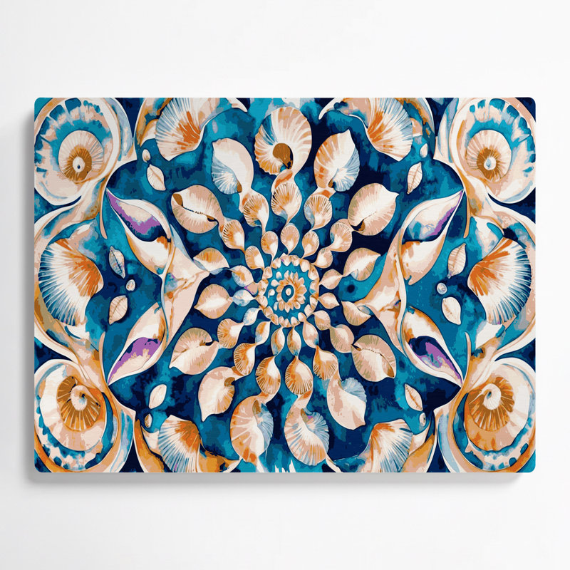Hawaiian Modern Shell Designs, art mural en métal beige, H 20 po x l 30 po
