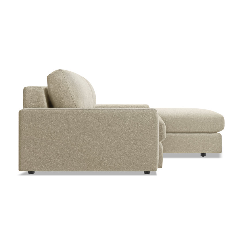 Esker Chaise Sectional, Kelso Blue Polyester, Right Hand Facing