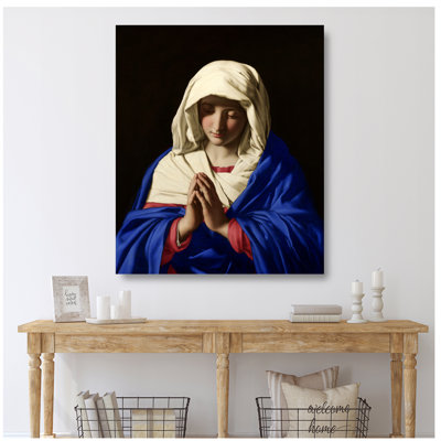 La Vierge en prière par Sassoferrato Leighton, reproductions d'art classique sur toile, estampe numérique sur toile, 45 x 36 x 1,5 po