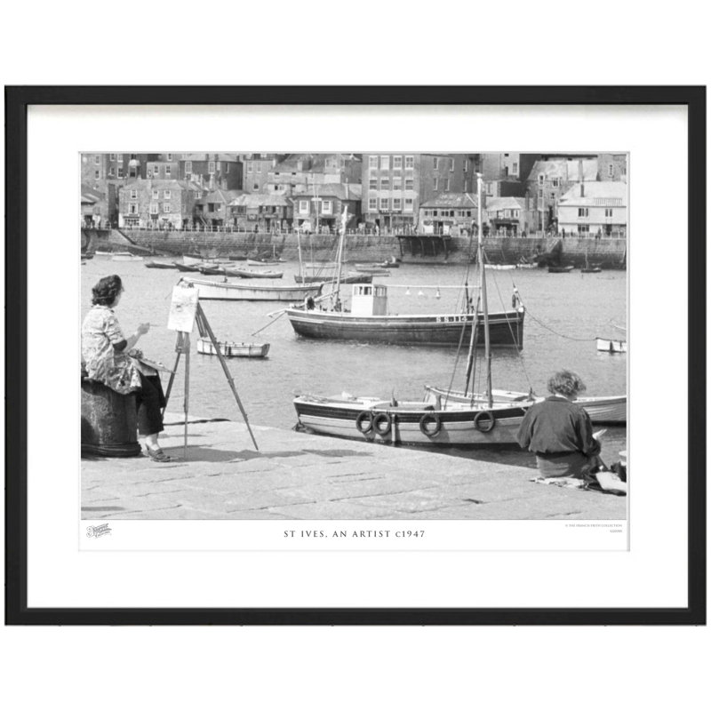 St Ives, Artist By The Harbour C1947 by Francis Frith - Single Picture Frame Print, 28cm H x 36cm W x 2.3cm D